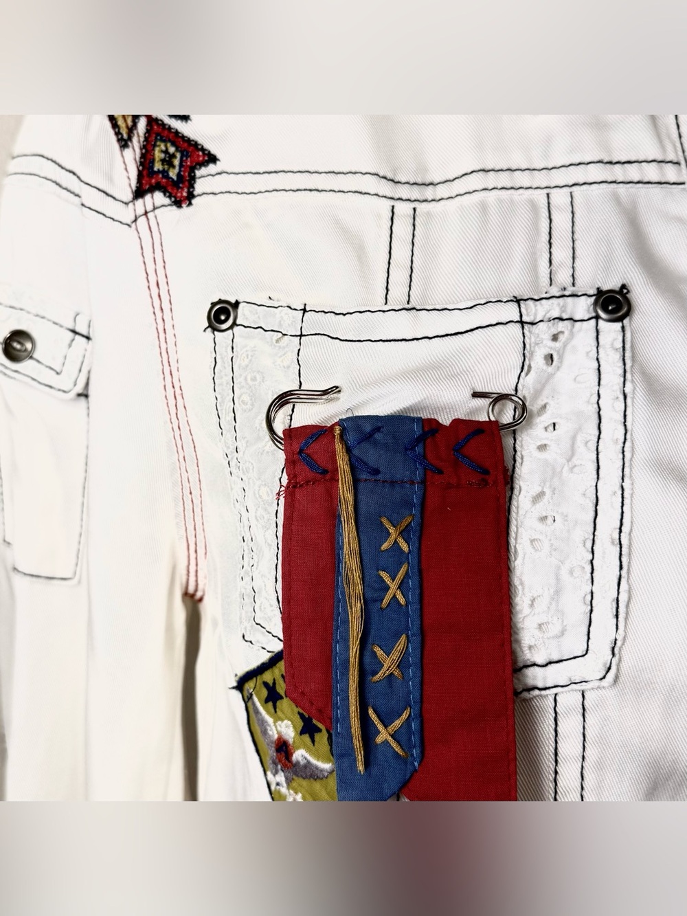 DOUBLE D RANCH || Button Down Shirt-Jacket in Ivory - SZ XS - Picture 4 of 9